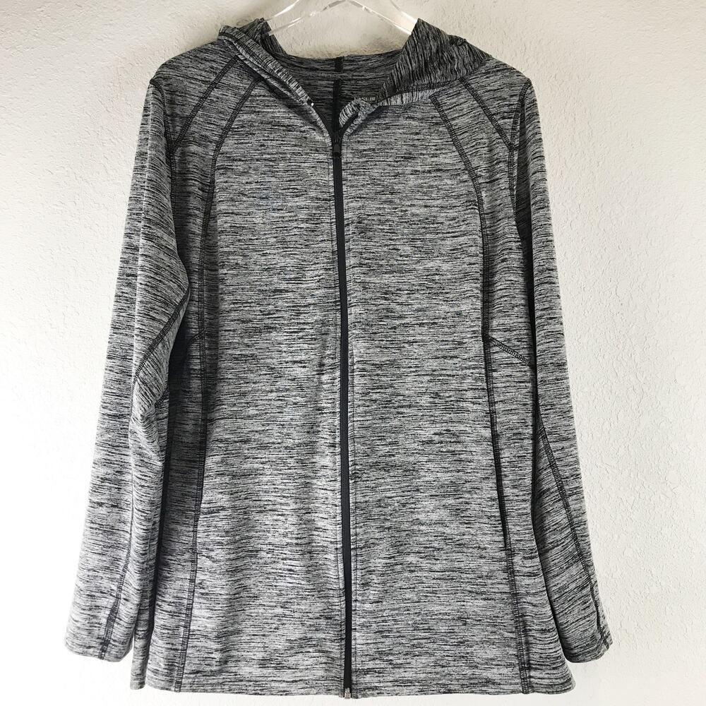 Lane Bryant Outlet Heathered Space Dye Zip Up Jacket Thumb Holes Plus Size 22/24